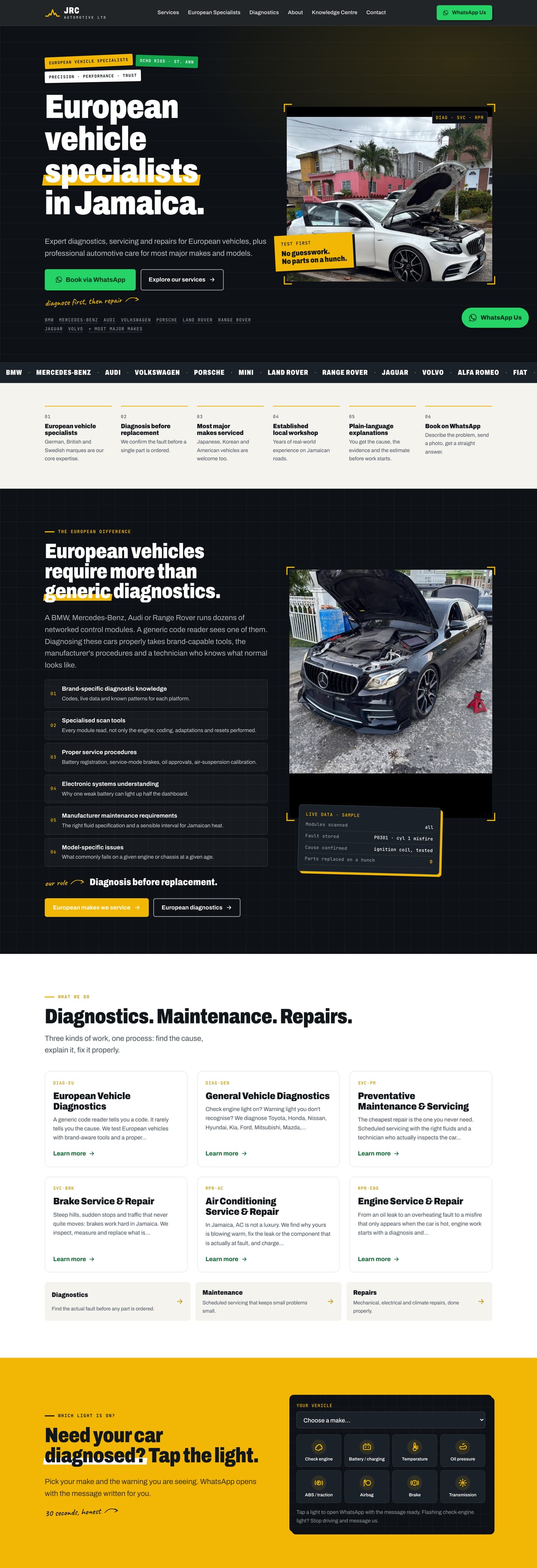 JRC Automotive website, built by Kohmera