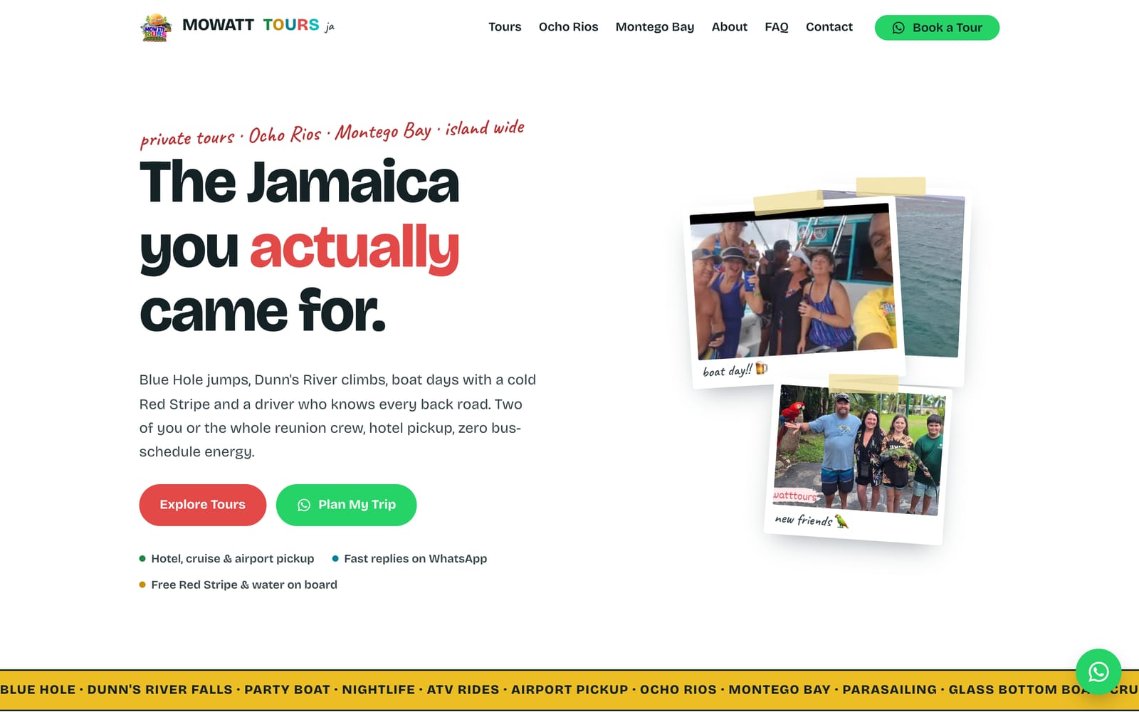 Mowatt Tours website, built by Kohmera